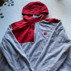 Red and Gray Wisconsin Hoodie